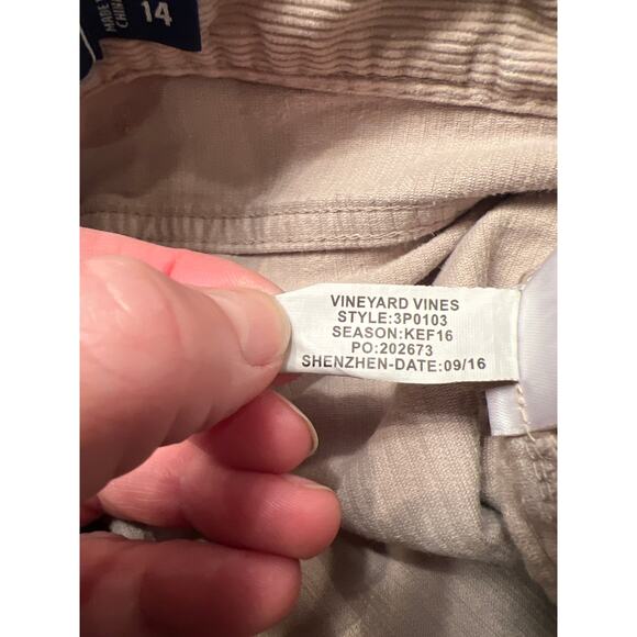 Vineyard vine, tan corduroy, straight leg pants size 14 boys - Picture 5 of 11